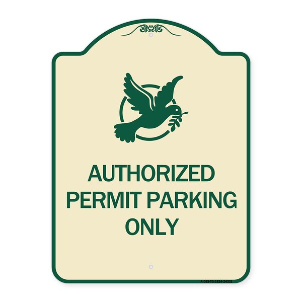 Authorized Church Parking W/ Graphic Heavy-Gauge Aluminum Sign, 24" x 18", TG-1824-24331